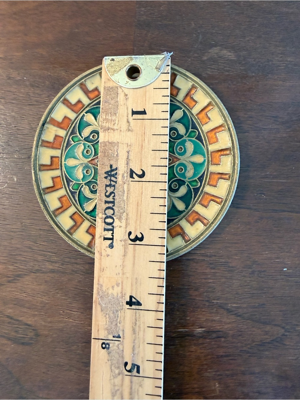 Byzantine Mosaic Design Enamel Wall Plate - Picture 5 of 5